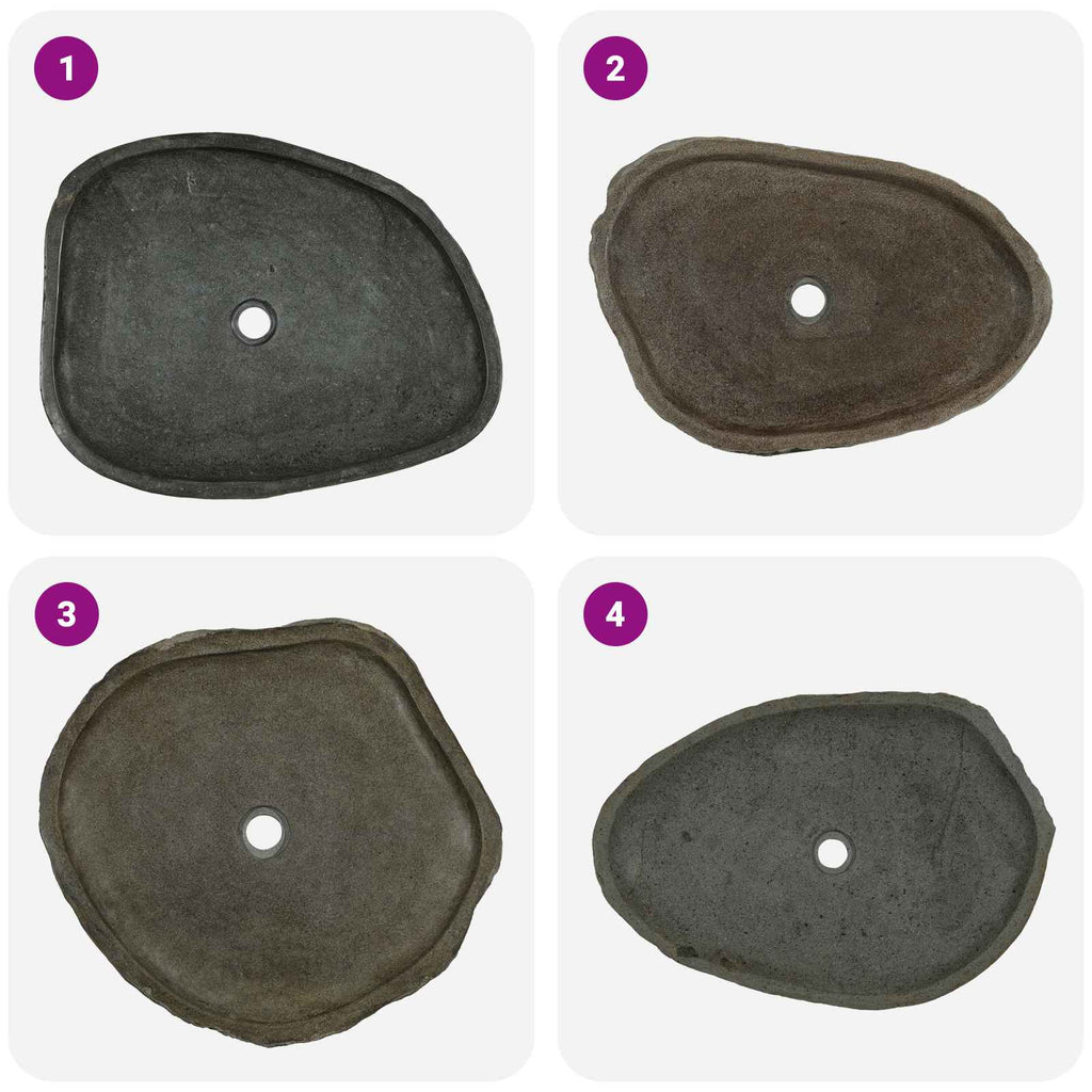 Lavabo de lavado Gris 65 x 50 x 6 cm Piedra de río