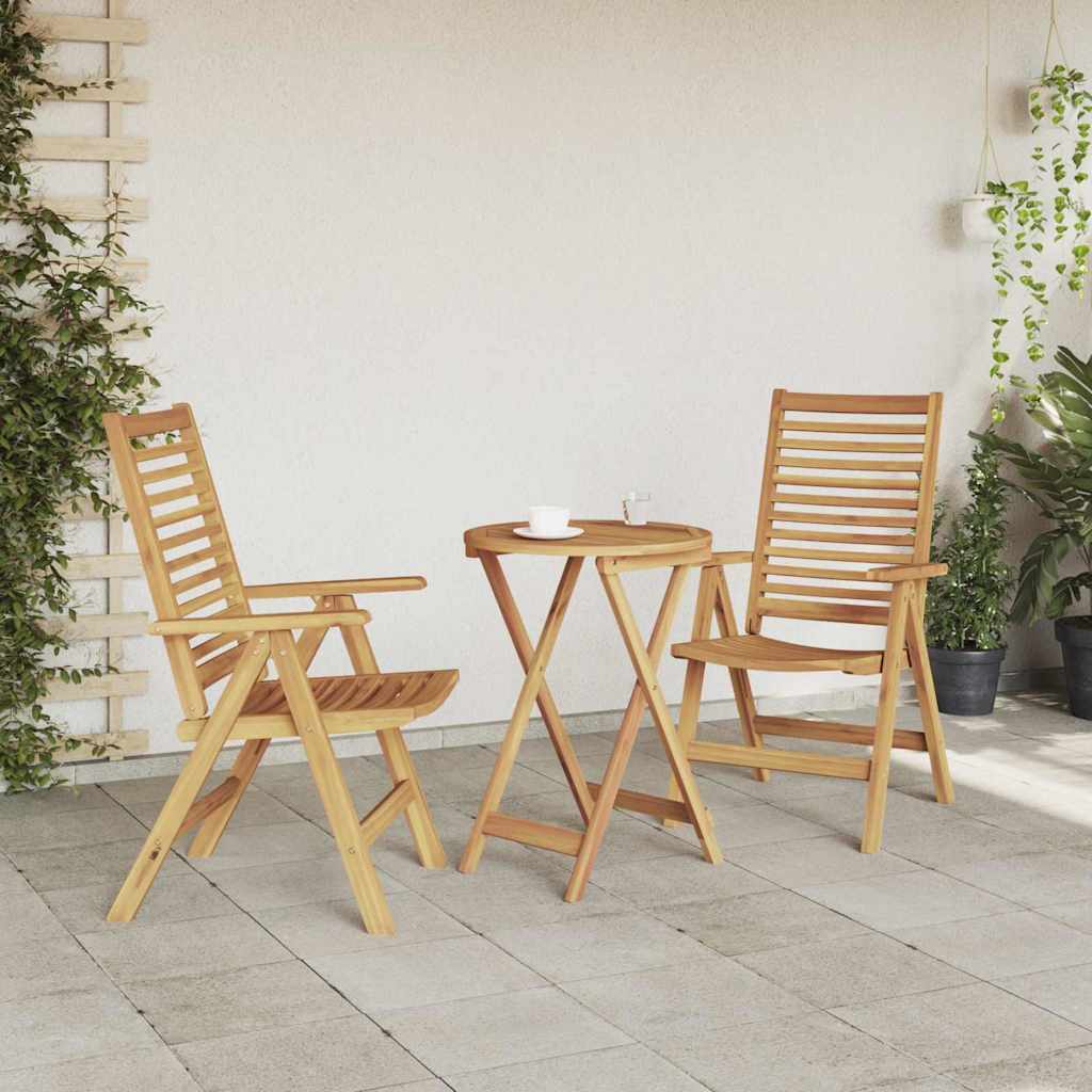 Silla 2 pcs Marrón 64.5 x 52 x 108 cm Madera de teca maciza