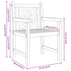 Silla de Jardín 2 pcs 60 x 58 x 90 cm Madera de teca maciza