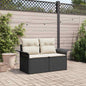 Sofá de Jardim com Almofada Bege 141 x 62 x 69 cm Rattan Sintético