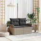 Sofá de Jardim com Almofada Bege 141 x 62 x 69 cm Rattan Sintético