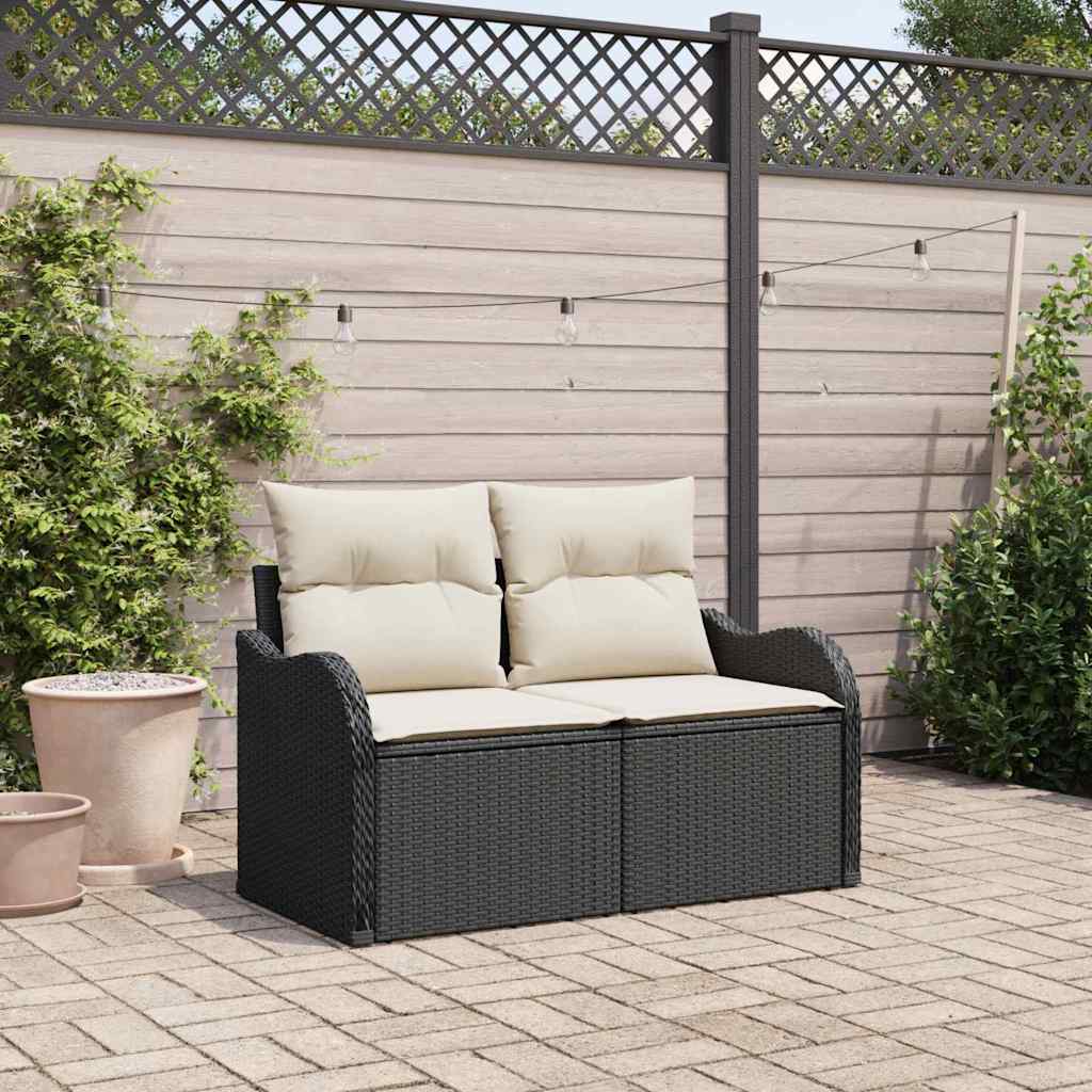 Sofá de jardín con cojín Beige 121 x 62 x 69 cm ratán sintético