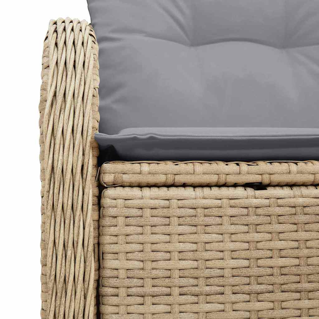 Sofá de jardín con cojín Beige 121 x 62 x 69 cm ratán sintético