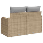 Sofá de jardín con cojín Beige 121 x 62 x 69 cm ratán sintético