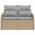 Sofá de jardín con cojín Beige 121 x 62 x 69 cm ratán sintético