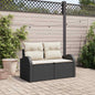 Sofá de jardim com almofada Bege 124 x 62 x 69cm vime sintético