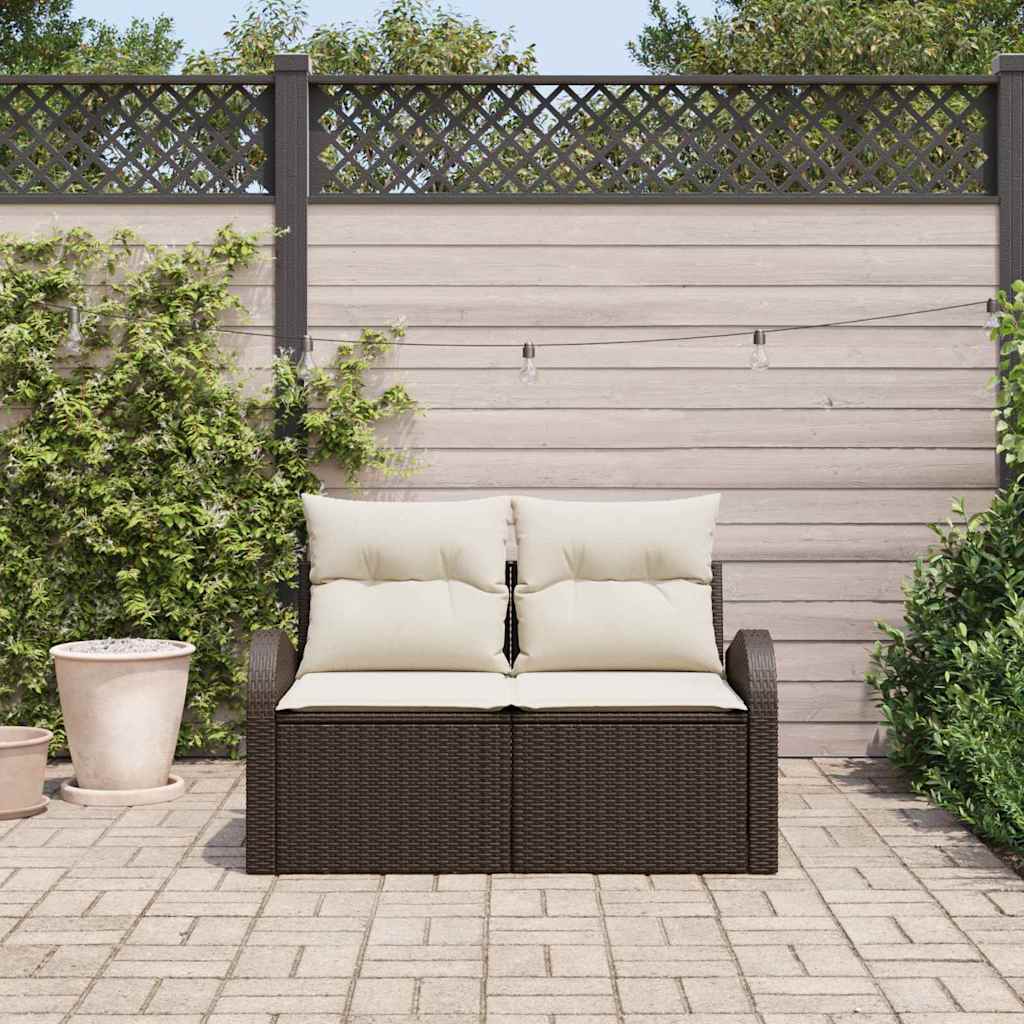 Sofá de jardín con cojín Beige 124 x 62 x 69cm ratán sintético