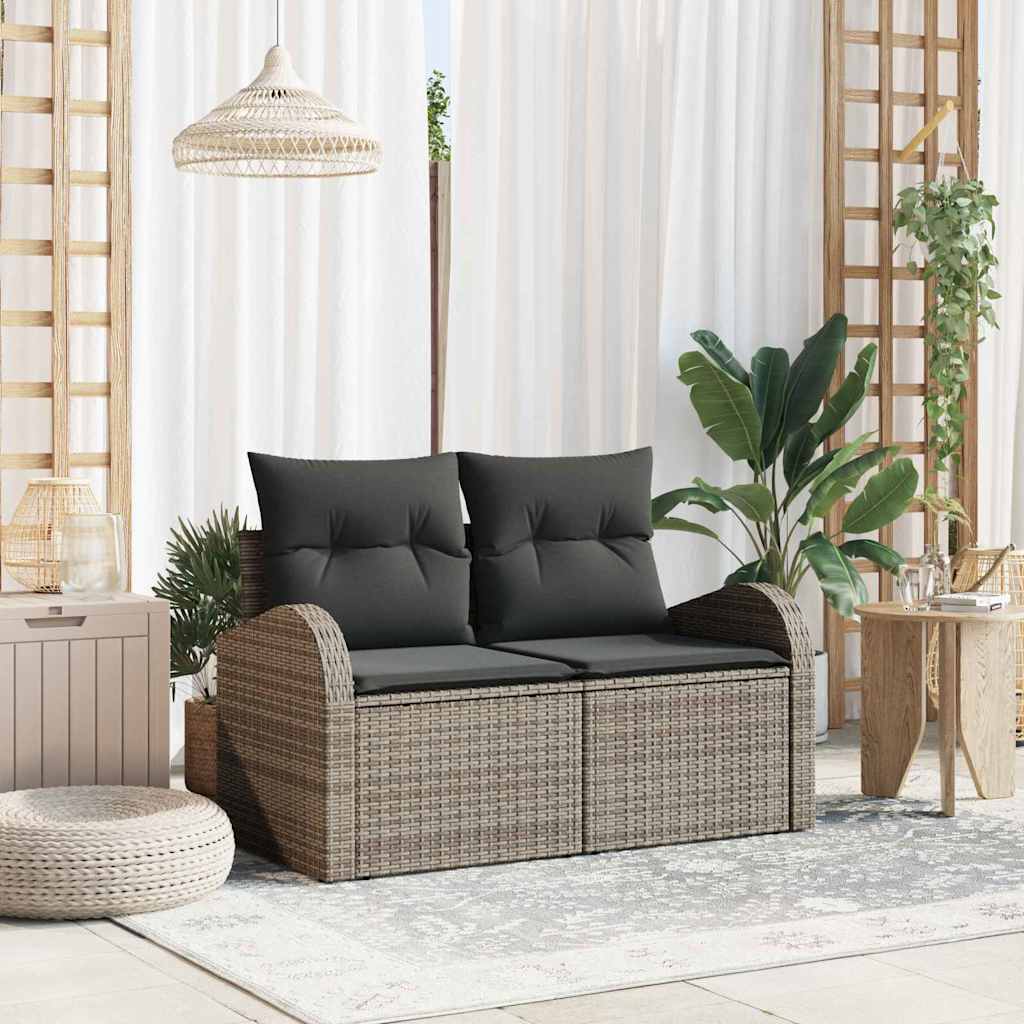 Sofá de jardín con cojín Beige 124 x 62 x 69cm ratán sintético