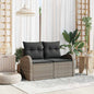 Sofá de jardim com almofada Bege 124 x 62 x 69cm vime sintético
