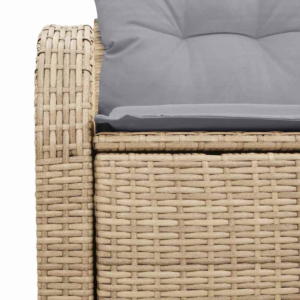 Sofá de jardín con cojín Beige 124 x 62 x 69cm ratán sintético