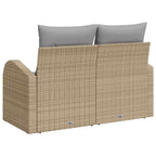 Sofá de jardín con cojín Beige 124 x 62 x 69cm ratán sintético