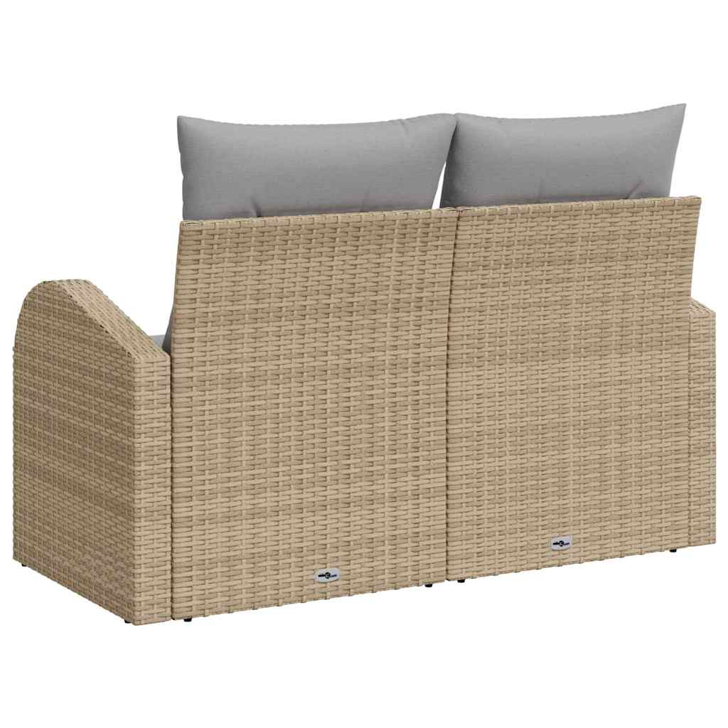 Sofá de jardín con cojín Beige 124 x 62 x 69cm ratán sintético
