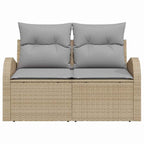Sofá de jardín con cojín Beige 124 x 62 x 69cm ratán sintético