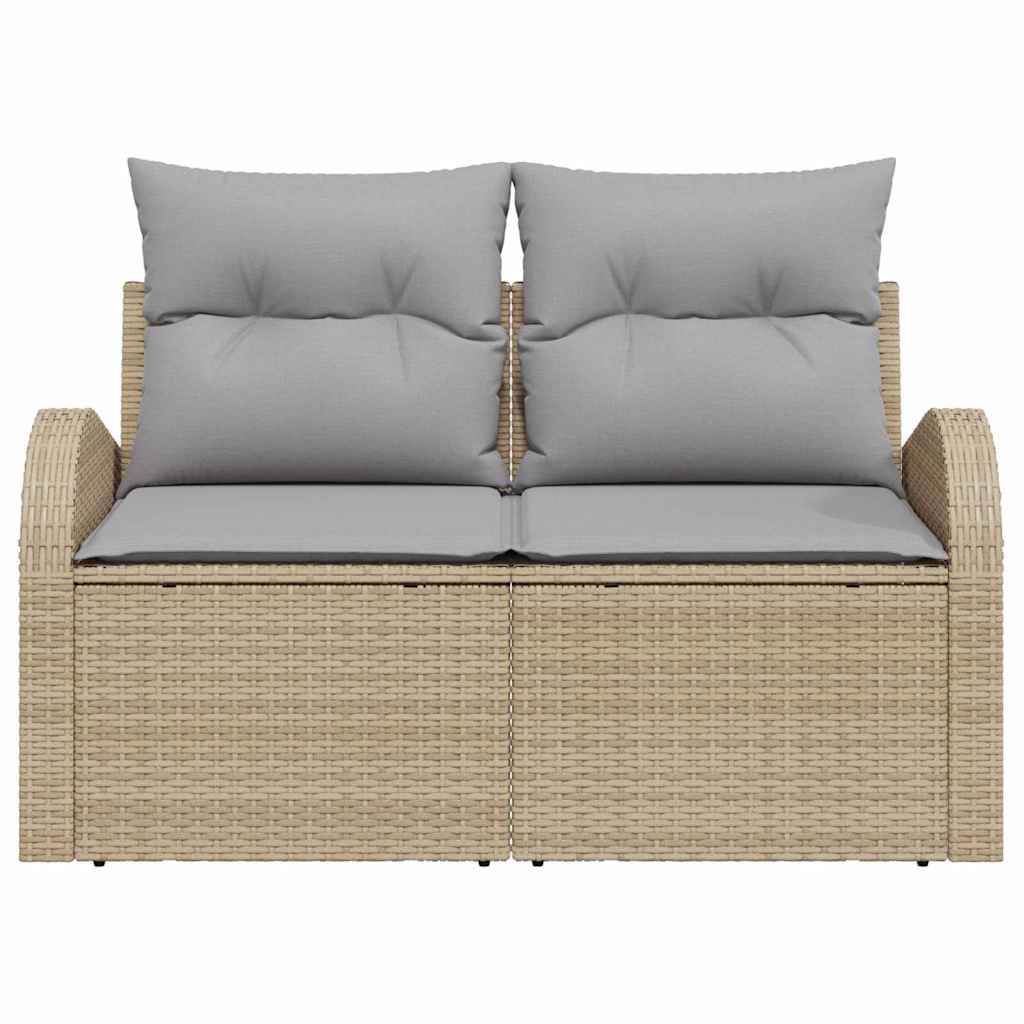 Sofá de jardín con cojín Beige 124 x 62 x 69cm ratán sintético