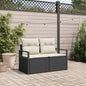 Garden sofa with cushion 120 x 62 x 69 cm. synthetic rattan