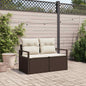 Garden sofa with cushion 120 x 62 x 69 cm. synthetic rattan