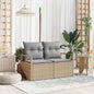 Garden sofa with cushion 120 x 62 x 69 cm. synthetic rattan