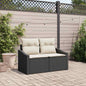 Sofá de jardim com almofada 123 x 62 x 69 cm vime sintético