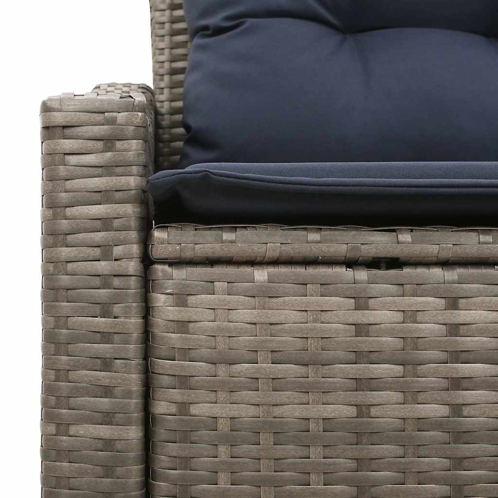 Sofá de jardín Gris 123 x 62 x 69cm ratán sintético