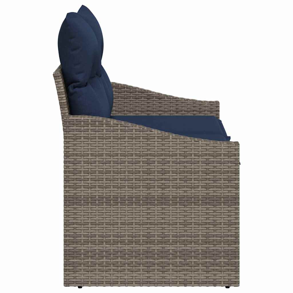 Sofá de jardín Gris 123 x 62 x 69cm ratán sintético