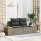 Garden Sofa Beige 184 x 62 x 85cm synthetic rattan
