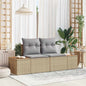 Garden Sofa Beige 184 x 62 x 85cm synthetic rattan