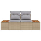 Sofá de jardín Beige 184 x 62 x 85cm ratán sintético