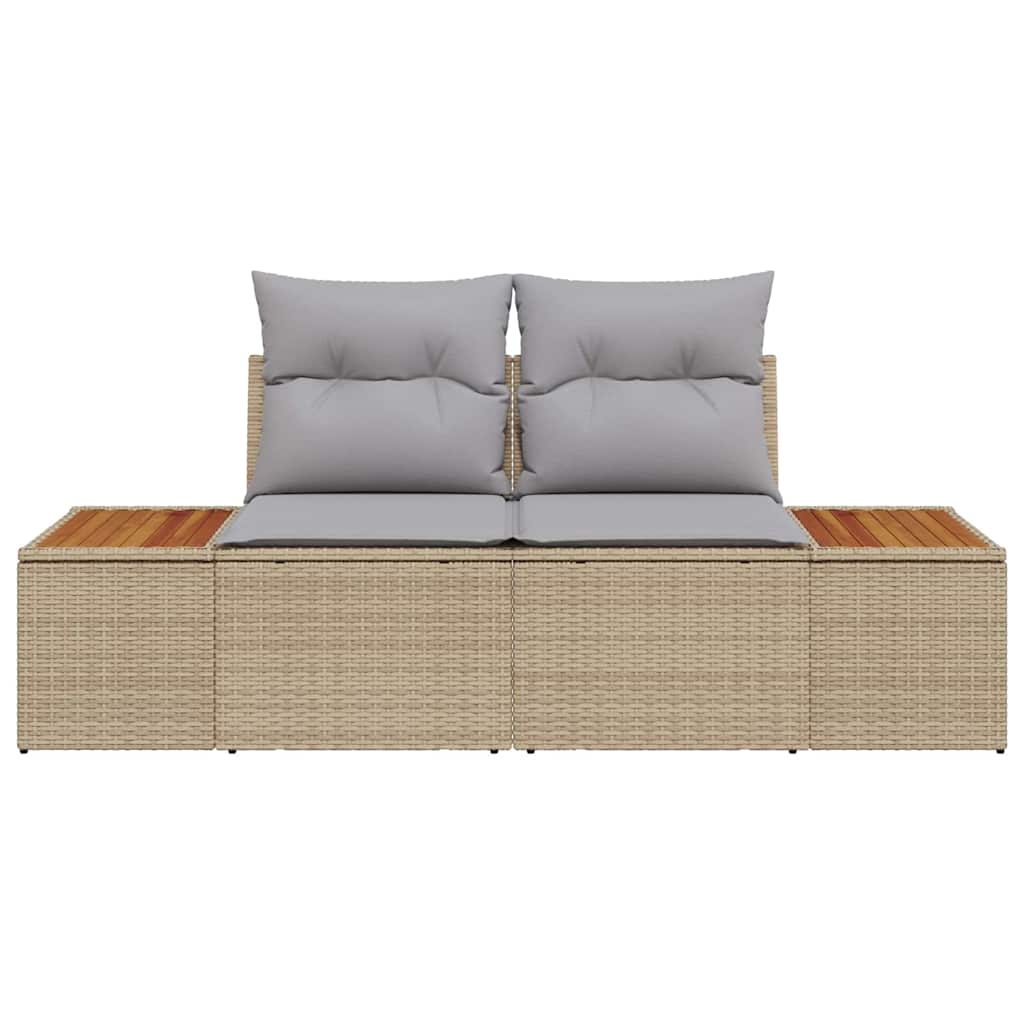 Sofá de jardín Beige 184 x 62 x 85cm ratán sintético