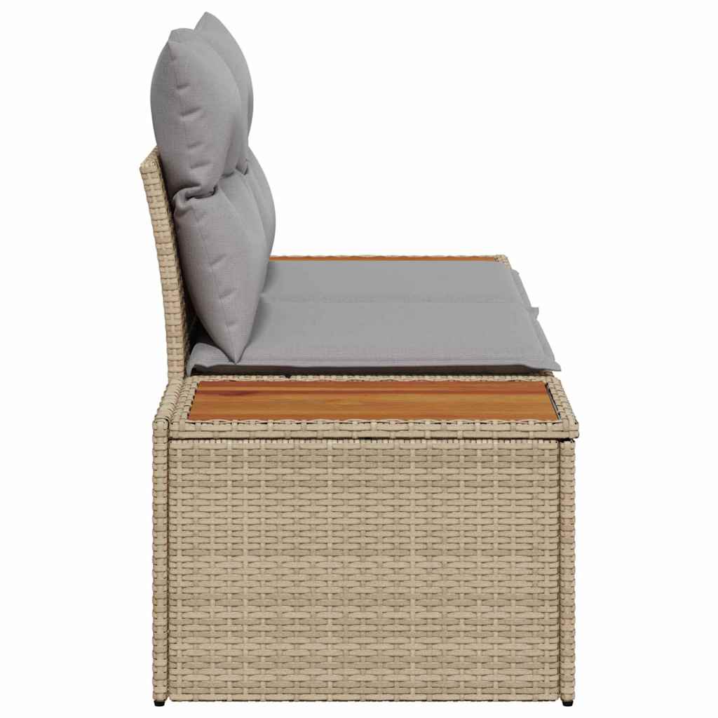Sofá de jardín Beige 184 x 62 x 85cm ratán sintético