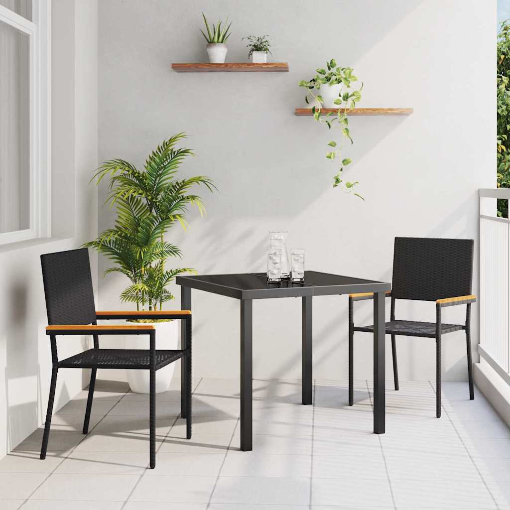 Cadeiras de jardim empilháveis 2 pcs Creme e castanho 54 x 56 x 90 cm