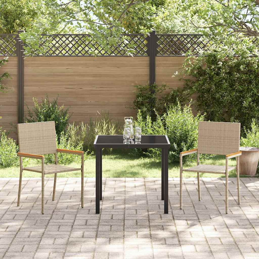 Sillas apilables de jardín 2 pcs Crema y marrón 54 x 56 x 90 cm