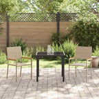 Sillas apilables de jardín 2 pcs Crema y marrón 54 x 56 x 90 cm