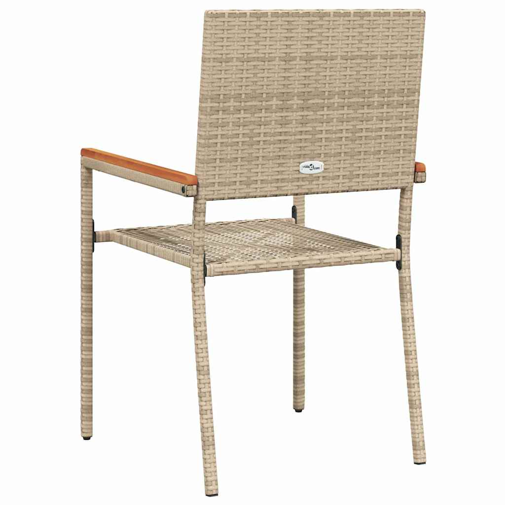 Sillas apilables de jardín 2 pcs Crema y marrón 54 x 56 x 90 cm