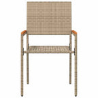 Sillas apilables de jardín 2 pcs Crema y marrón 54 x 56 x 90 cm