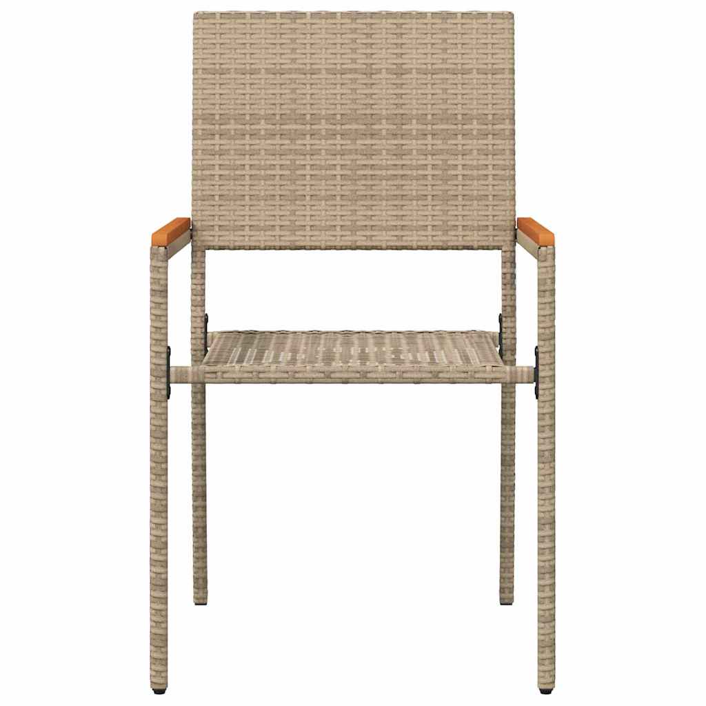 Sillas apilables de jardín 2 pcs Crema y marrón 54 x 56 x 90 cm