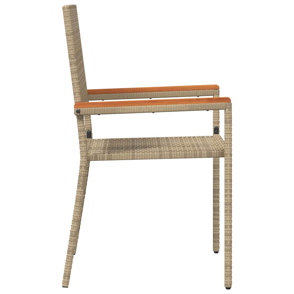 Sillas apilables de jardín 2 pcs Crema y marrón 54 x 56 x 90 cm