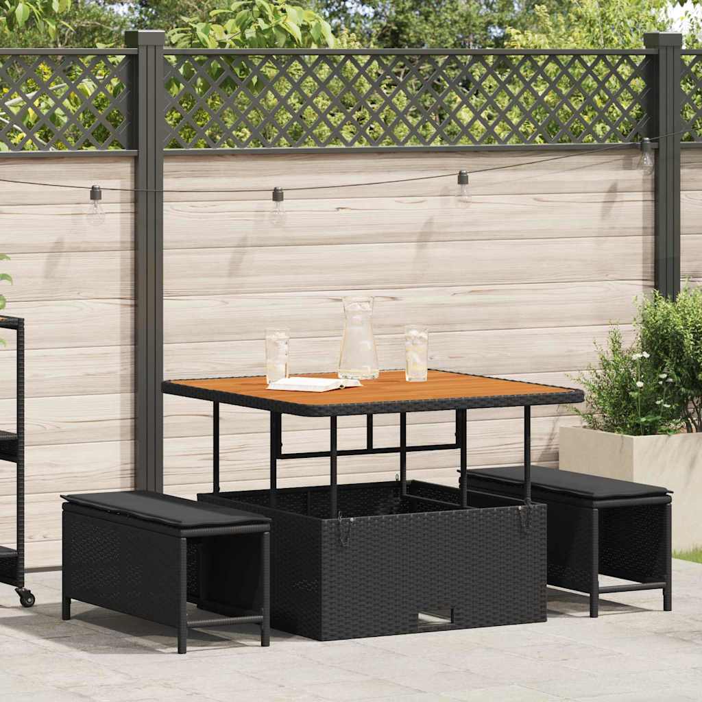 Conjunto de Comedor de Jardín Beige ratán sintético