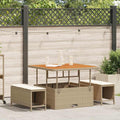 Conjunto de Comedor de Jardín Beige ratán sintético