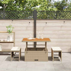 Conjunto de Comedor de Jardín Beige ratán sintético