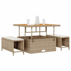 Conjunto de Comedor de Jardín Beige ratán sintético