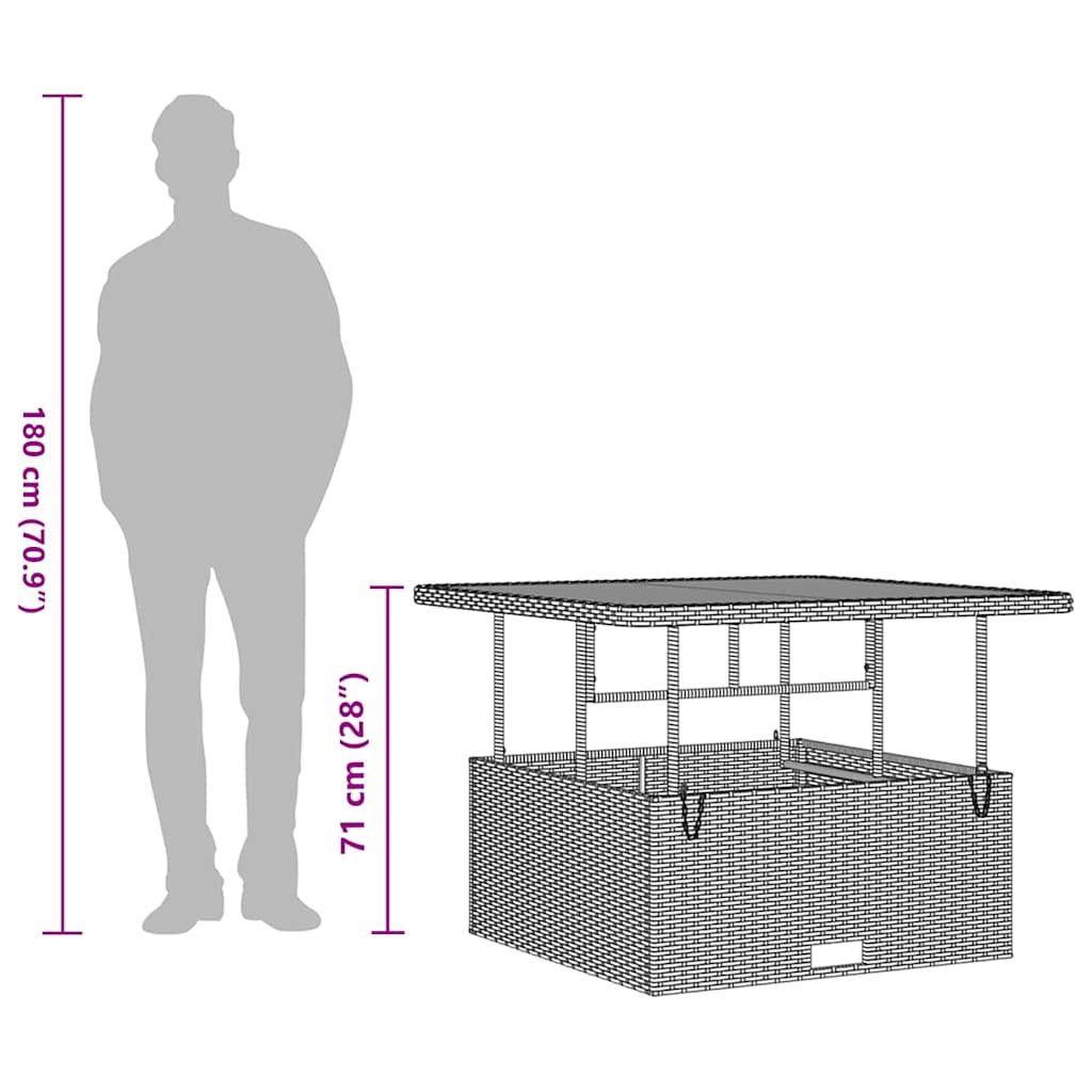 Conjunto de Comedor de Jardín Beige ratán sintético