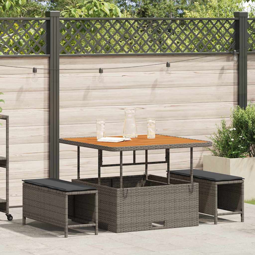 Conjunto de Comedor de Jardín Beige ratán sintético