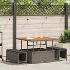 Conjunto de Comedor de Jardín Beige ratán sintético