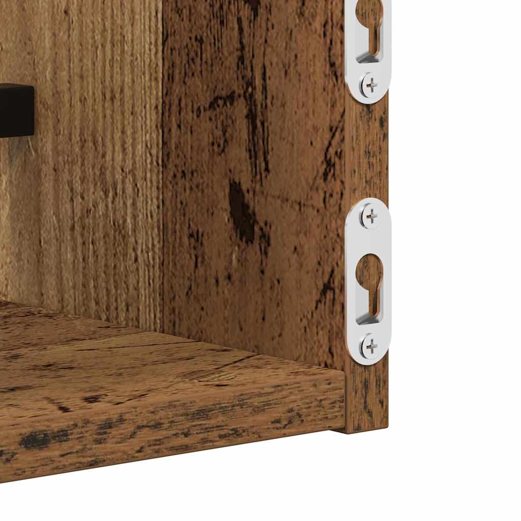 Estante de pared 2 pcs Madera vieja 60 x 16 x 14 cm