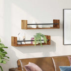 Estante de pared 2 pcs Madera vieja 60 x 16 x 14 cm