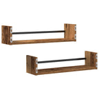 Estante de pared 2 pcs Madera vieja 60 x 16 x 14 cm