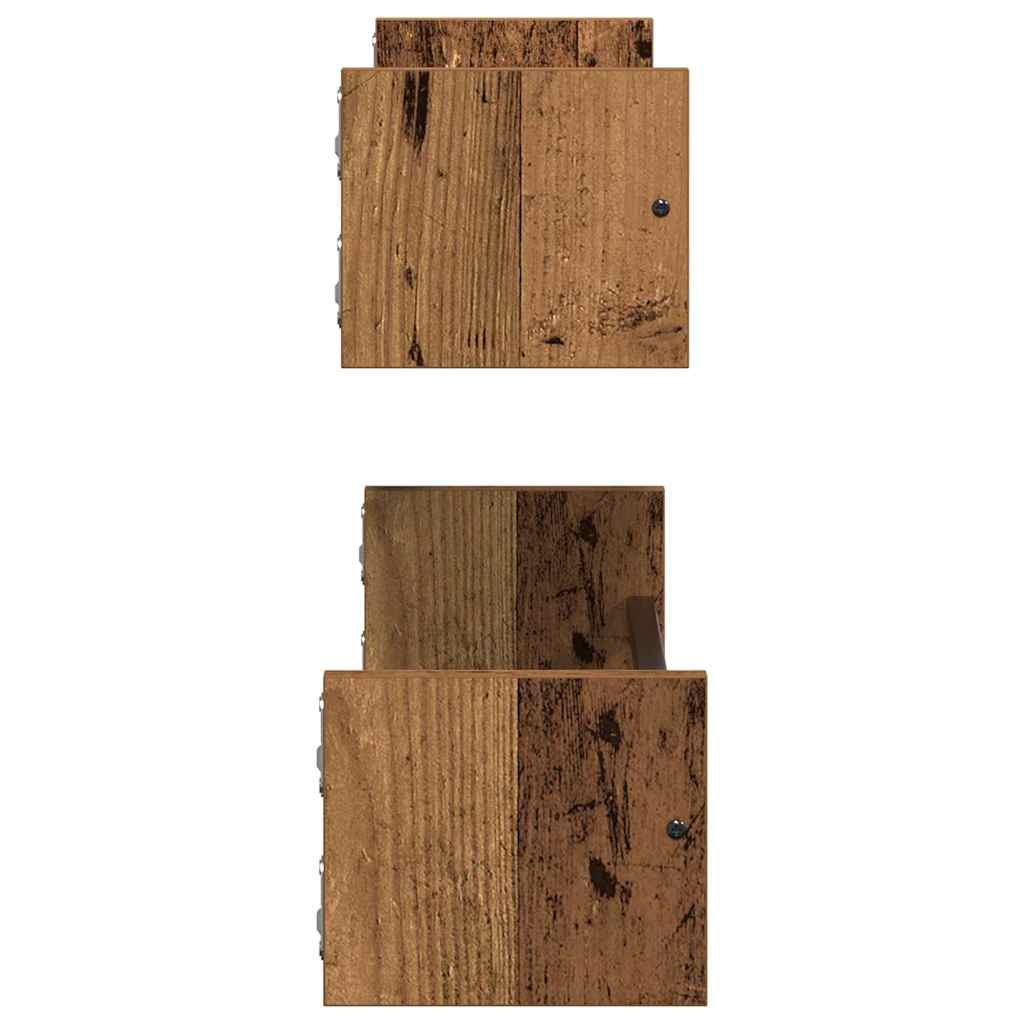 Estante de pared 2 pcs Madera vieja 60 x 16 x 14 cm