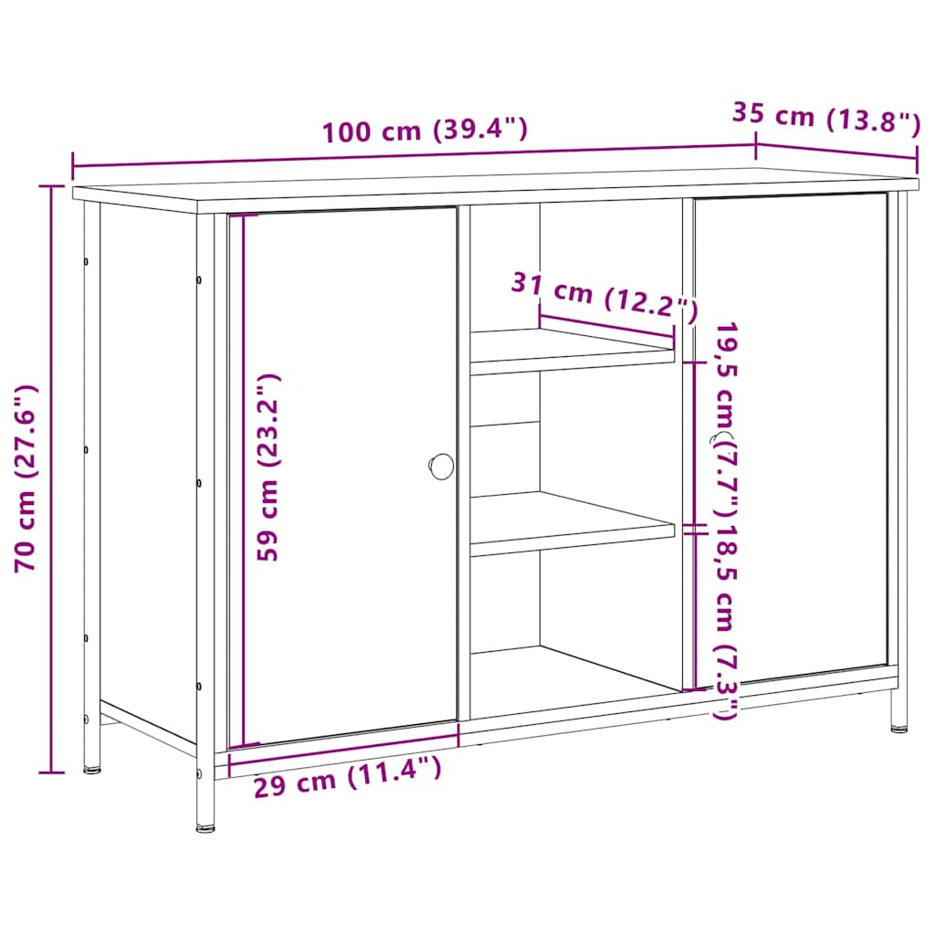 Aparador Madera vieja 100 x 35 x 70 cm