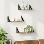 Estante de pared Montaje en la pared 3 pcs Roble Humo
