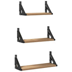 Estante de pared Montaje en la pared 3 pcs Roble Humo